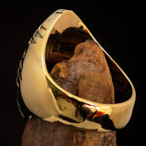 Ancient Christian Monogram Men's Cross Ring red Chi Rho XP - Solid Brass - BikeRing4u