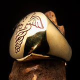 Excellent crafted Men's red Medical Doctor Seal Ring - solid Brass - BikeRing4u