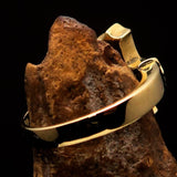 Excellent crafted Men's ornamental Celtic Cross Ring - antiqued Brass - BikeRing4u