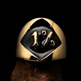 Excellent crafted Men's black Outlaw Biker Ring Diamond 1% - Solid Brass - BikeRing4u