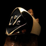 Excellent crafted Men's black Outlaw Biker Ring Diamond 1% - Solid Brass - BikeRing4u