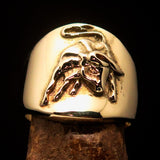 Excellent crafted Men's wild Bull Buffalo Pinky Ring - solid Brass - BikeRing4u