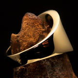 Excellent crafted Men's wild Bull Buffalo Pinky Ring - solid Brass - BikeRing4u