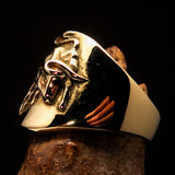 Excellent crafted Men's wild Bull Buffalo Pinky Ring - solid Brass - BikeRing4u