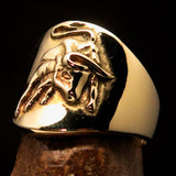Excellent crafted Men's wild Bull Buffalo Pinky Ring - solid Brass - BikeRing4u