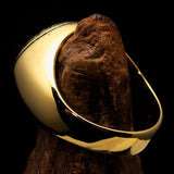 Domed Men's Al Quran ul Kareem Muslim Pinky Ring - antiqued Brass - BikeRing4u