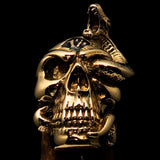 Excellent crafted Men's black 1% Snake Skull Outlaw Biker Ring - solid Brass - BikeRing4u