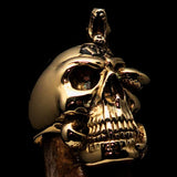 Excellent crafted Men's black 1% Snake Skull Outlaw Biker Ring - solid Brass - BikeRing4u