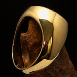 Excellent crafted ancient Men's green Tree of Life Ring - Solid Brass - BikeRing4u