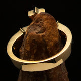 Excellent crafted minimalistic Coptic Cross Ring - mirror polished Brass - BikeRing4u