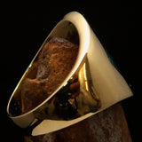 Excellent crafted Men's green Outlaw Biker Ring Diamond 1% - Solid Brass - BikeRing4u