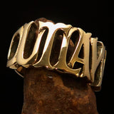 Excellent crafted Men's One Word Outlaw Biker Ring - solid Brass - BikeRing4u