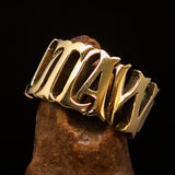Excellent crafted Men's One Word Outlaw Biker Ring - solid Brass - BikeRing4u