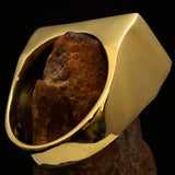 Perfectly crafted Men's Flag Ring North Korea - solid Brass - BikeRing4u