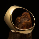 Excellent crafted ancient Men's green Masonic Pinky Ring - Solid Brass - BikeRing4u