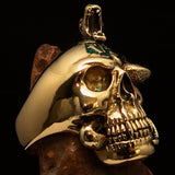 Excellent crafted Men's green 1% Snake Skull Outlaw Biker Ring - solid Brass - BikeRing4u