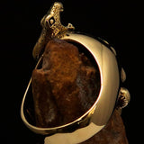 Excellent crafted Men's green 1% Snake Skull Outlaw Biker Ring - solid Brass - BikeRing4u