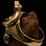 Excellent crafted Men's green 1% Snake Skull Outlaw Biker Ring - solid Brass - BikeRing4u