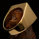 Excellent crafted Men's green lucky Number 13 Biker Ring - Solid Brass - BikeRing4u