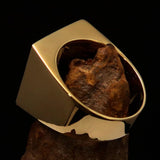 Excellent crafted Men's green lucky Number 13 Biker Ring - Solid Brass - BikeRing4u