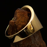 Excellent crafted Men's green National Flag Ring Corsica - solid Brass - BikeRing4u