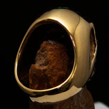 Excellent crafted Men's green 1% Zombie Skull Outlaw Biker Ring - solid Brass - BikeRing4u