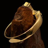 Excellent crafted green Men's ornamental Celtic Cross Ring - solid Brass - BikeRing4u