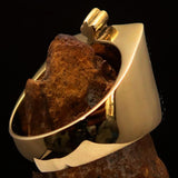 Excellent crafted Men's green Coptic Rose Cross Ring - Solid Brass - BikeRing4u