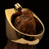 Excellent crafted Men's green Coptic Rose Cross Ring - Solid Brass - BikeRing4u