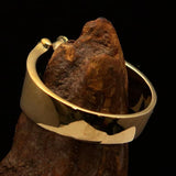 Excellent crafted Pony Tail Girly Skull Ring - antiqued Brass - BikeRing4u