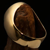 Excellent crafted Men's green oval Tree of Life Pinky Ring - Solid Brass - BikeRing4u