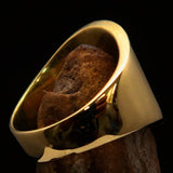 Excellent crafted Men's green Yin Yang Pinky Ring - Solid Brass - BikeRing4u