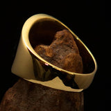 Excellent crafted Men's green Yin Yang Pinky Ring - Solid Brass - BikeRing4u