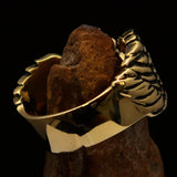 Excellent crafted Claddagh winged heart and Crown Men's Ring - Solid Brass - BikeRing4u