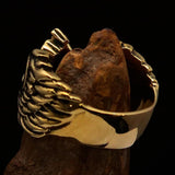 Excellent crafted Claddagh winged heart and Crown Men's Ring - Solid Brass - BikeRing4u