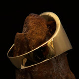 Perfectly crafted ancient Men's green Labrys double Axe Pinky Ring - Solid Brass - BikeRing4u
