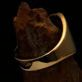 Excellent crafted Men's green Spades Yin Yang Poker Ring - solid Brass - BikeRing4u