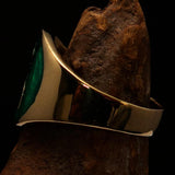 Excellent crafted Men's green Spades Yin Yang Poker Ring - solid Brass - BikeRing4u