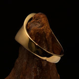 Well made Men's small green Egyptian Ankh Cross Pinky Ring - solid Brass - BikeRing4u