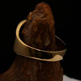 Well made Men's small green Egyptian Ankh Cross Pinky Ring - solid Brass - BikeRing4u