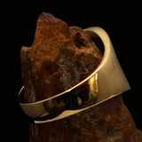 Excellent crafted Men's green Celtic Runes Cross Pinky Ring - solid Brass - BikeRing4u