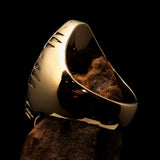 Ancient Christian Monogram Men's Cross Ring black Chi Rho XP - Solid Brass - BikeRing4u