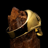 Excellent crafted Men's red 1% Flaming Skull Outlaw Ring red CZ Eyes Enamel - Solid Brass - BikeRing4u