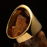 Excellent crafted shiny ancient Men's Inca Sun Aztec Pinky Ring - solid Brass - BikeRing4u