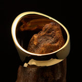 Excellent crafted shiny ancient Men's Inca Sun Aztec Pinky Ring - solid Brass - BikeRing4u