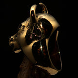 Excellent crafted Men's antiqued Bull Head Ring - solid Brass - BikeRing4u