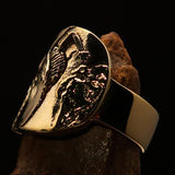 Excellent crafted shiny Men's Birth of Death Skeleton Pinky Ring - solid Brass - BikeRing4u