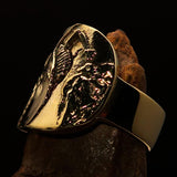 Excellent crafted shiny Men's Birth of Death Skeleton Pinky Ring - solid Brass - BikeRing4u