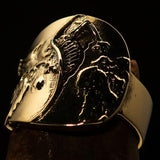 Excellent crafted shiny Men's Birth of Death Skeleton Pinky Ring - solid Brass - BikeRing4u
