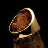 Perfectly crafted Men's black Muhammad Muslim Pinky Ring - solid Brass - BikeRing4u